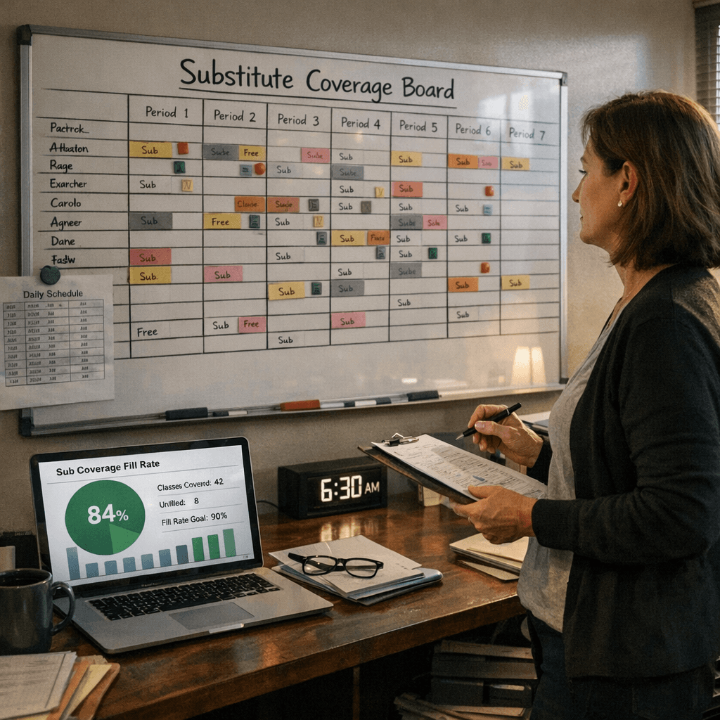 AI Substitute Fill-Rate Optimization for Private Schools